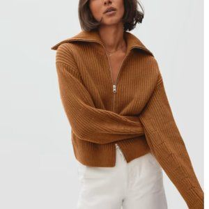 Everlane Chunky Zip Up Sweater